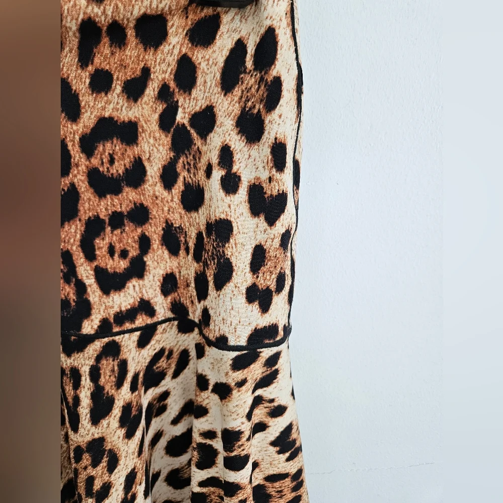Eva Varro leopard peplum skirt